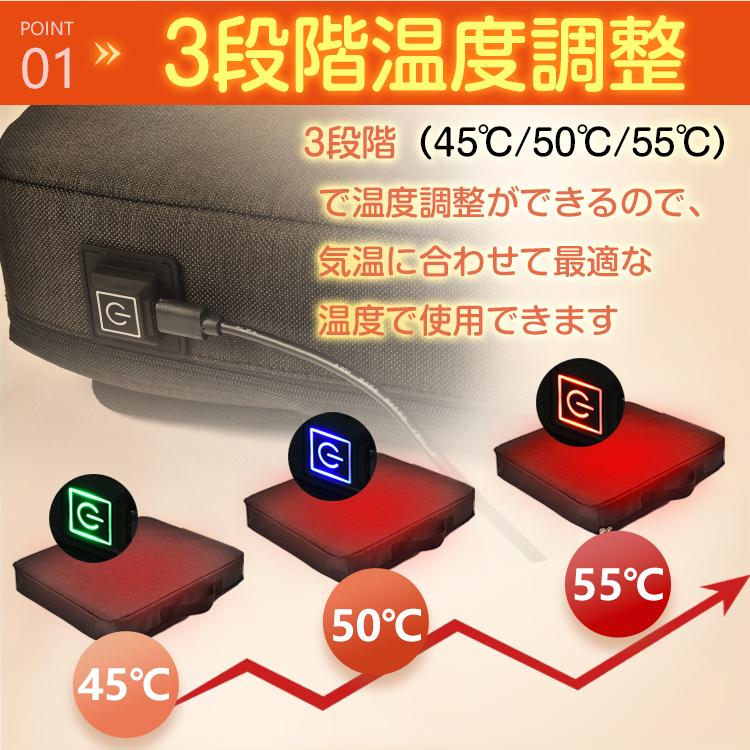 ヒートクッション usb ホットクッション 後付け ヒーター 車 座布団 暖かい 電気 あったか 防寒 マット 温座 お尻 足元 オフィス 発熱 加熱 od569