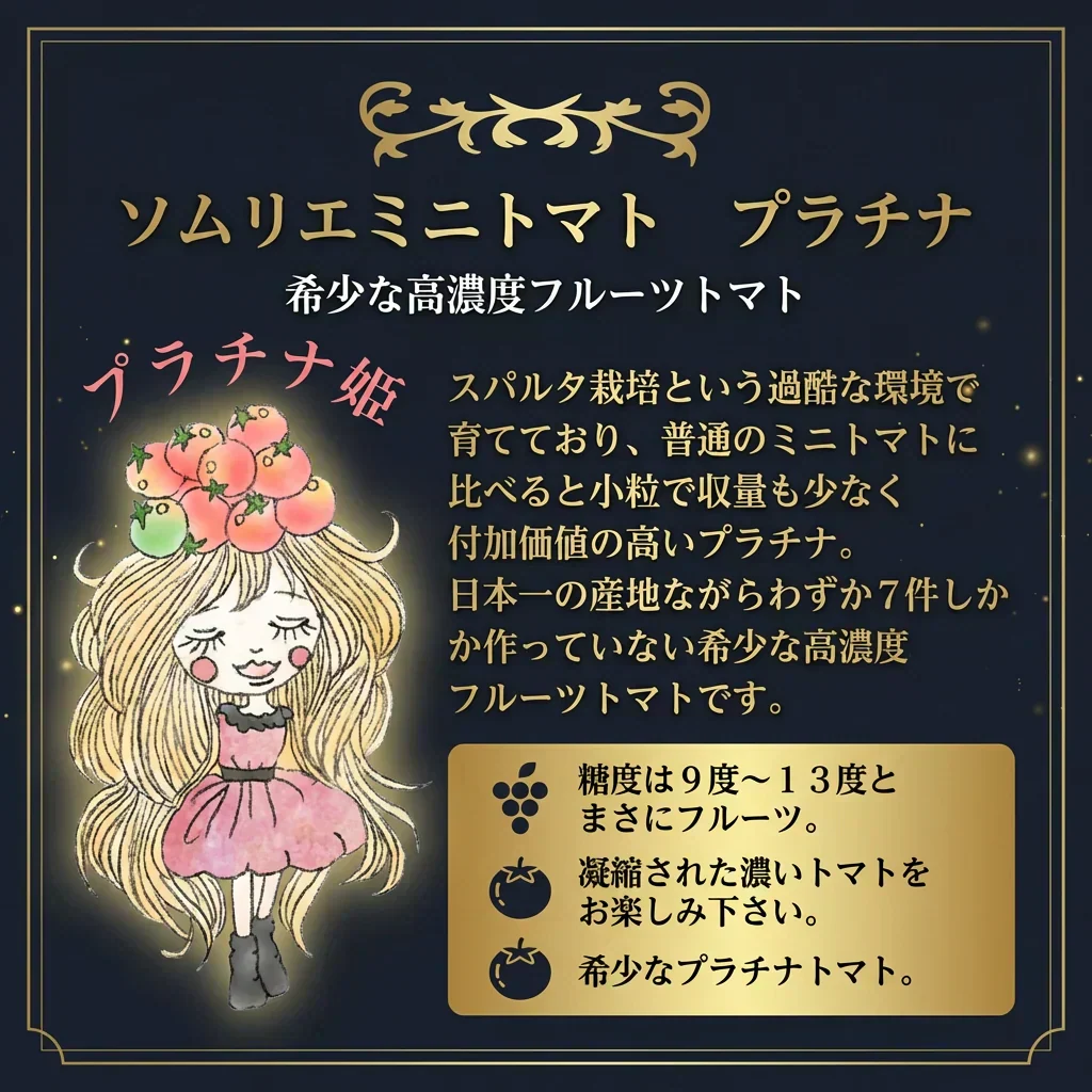 【特別栽培農産物】ソムリエミニトマト　プラチナ　４００ｇ（補償100g込み）※補償分以上の不良は交換対応可能