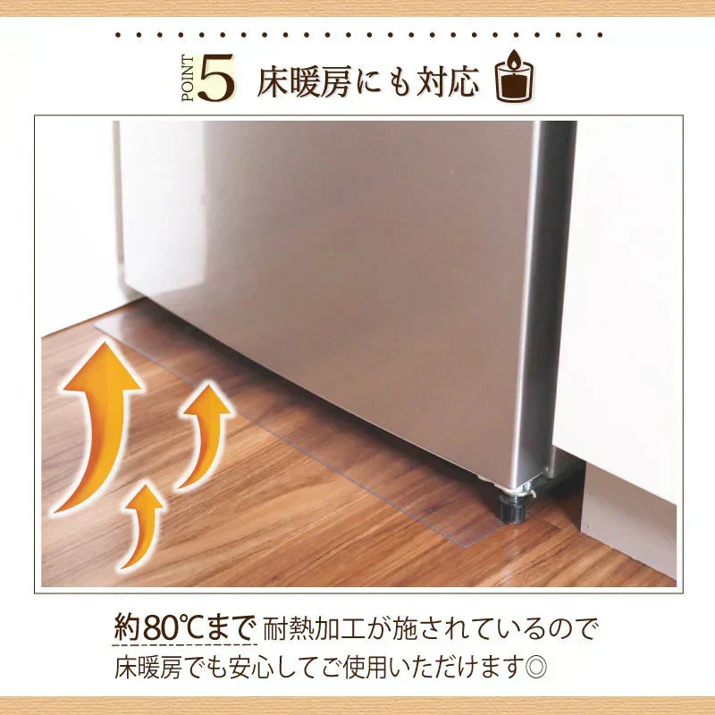 【65×70cm】冷蔵庫マット クリアマット 撥水 53×62 65×70 70×75 ダイニング クリア 抗菌 防カビ 防臭 厚さ1.5mm 床 保護 傷防止マット 透明 冷蔵庫 キッチン チェアマット キッチンマット 新生活