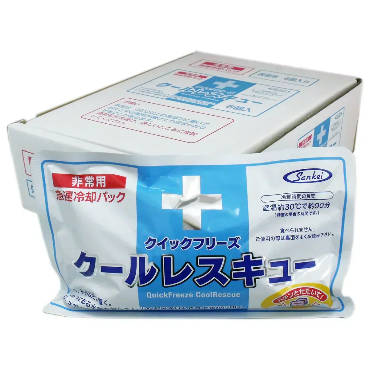 急速冷却パック サンケイ商事 非常用 クイックフリーズ クールレスキュー 6個入り X3箱