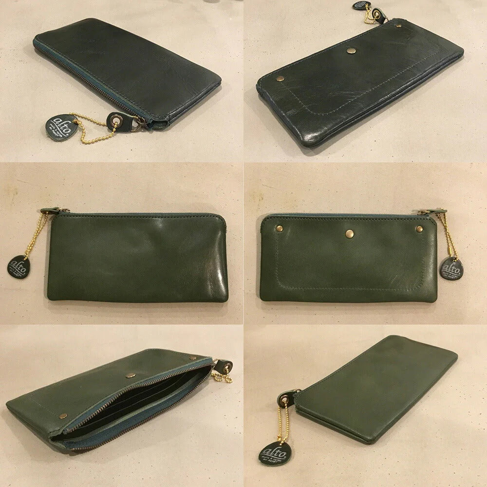 alto. 薄マチ長財布 AMSW-0052 グリーン