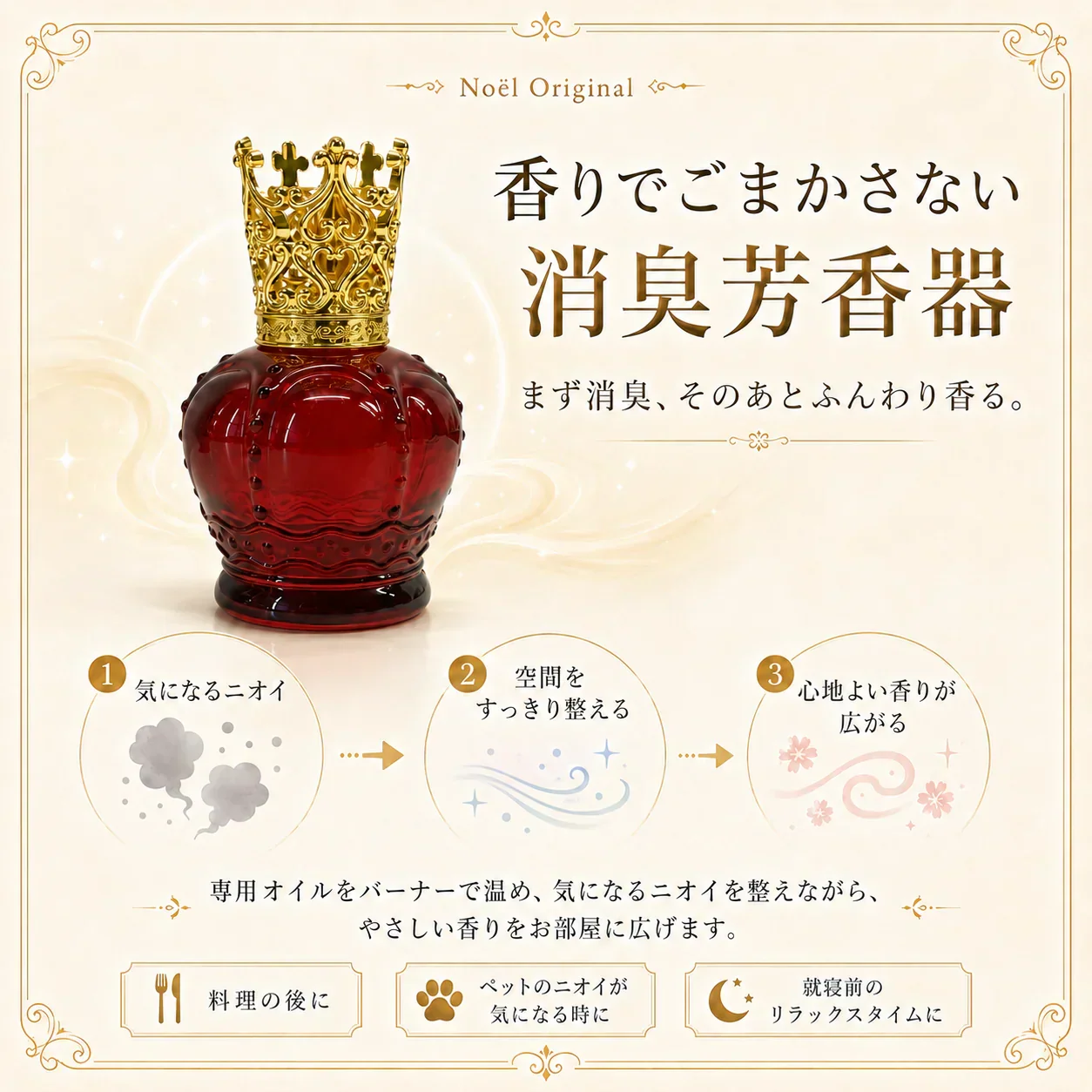 【空間を彩り、心を癒す上質な香り。】ヴィクトリア ローズランプ