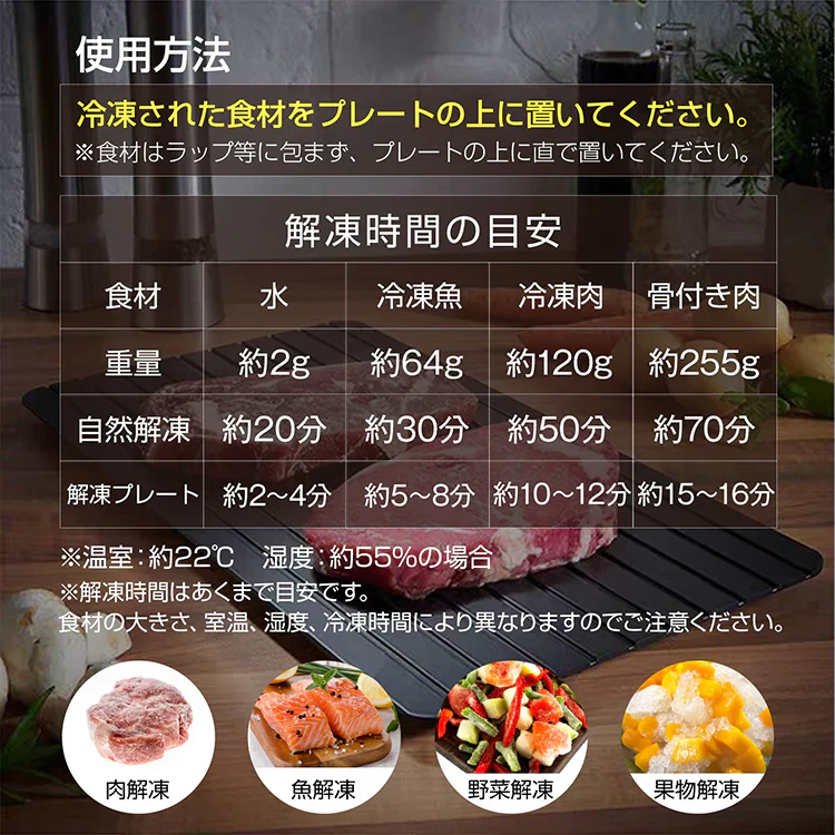 販売終了　【ライトグレーMサイズ】解凍プレート 解凍まな板 SNS話題 急速解凍 時間短縮
