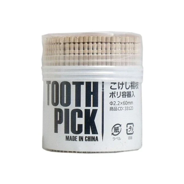 爪楊枝 つまようじ 大黒工業 業務用こけし楊枝 トゥースピック ポリ容器入 500本入Ｘ20個
