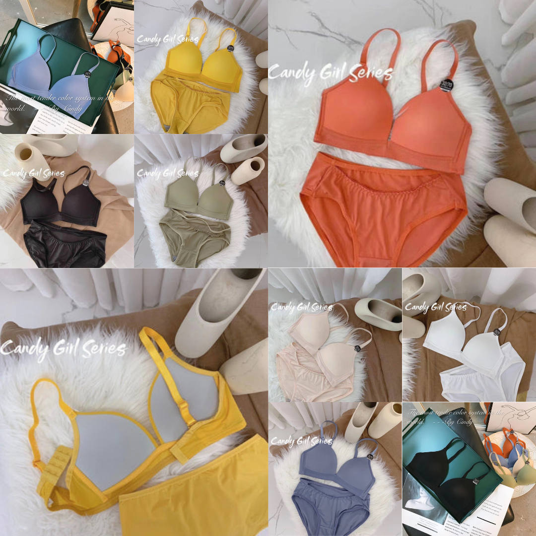 【50セット限定】［38/85AB ブラ&ショーツセット 2セット入］超盛れるブラジャー 下着 上下セット 可愛い ショーツ 刺繍レース ノンワイヤー痛くない自胸で谷間復活ナイトブラ 下着 セクシー ブラショーツセット ブラセール【ゲリラセール】