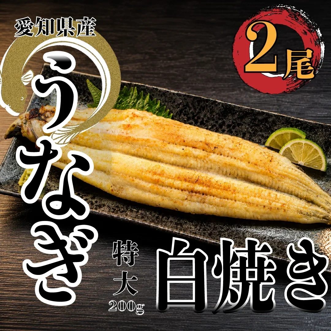 【ご注文受けてから捌きます！】捌きたて！愛知産★活うなぎの白焼き　特大　200g×2尾　鰻　ウナギ　白焼き