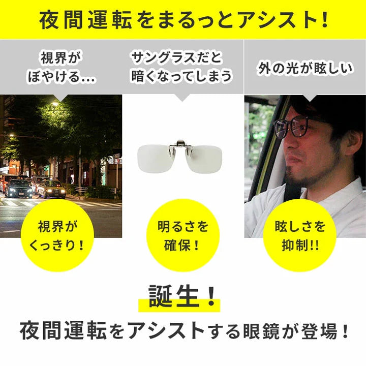【お取り寄せ】東海光学 ナイトグラス クリアジャケットタイプ 眼鏡 メガネケース メガネ めがね メガネ拭き めがね拭き 乱視 ブルーライトカット 偏光レンズ 透明