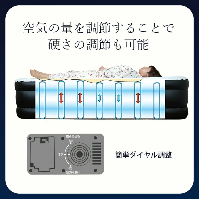 【シングル】NEW エアーベッド 簡易ベッド シングル/ダブル 極厚46cm 電動 普段使い 災害 防災グッズ 来客用 マットレス エアーマットレス コンパクト 収納 軽量