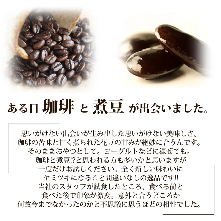 珈琲煮豆 お試し 大人のおやつ コーヒー 大黒花芸豆 奇跡の出会い 500g