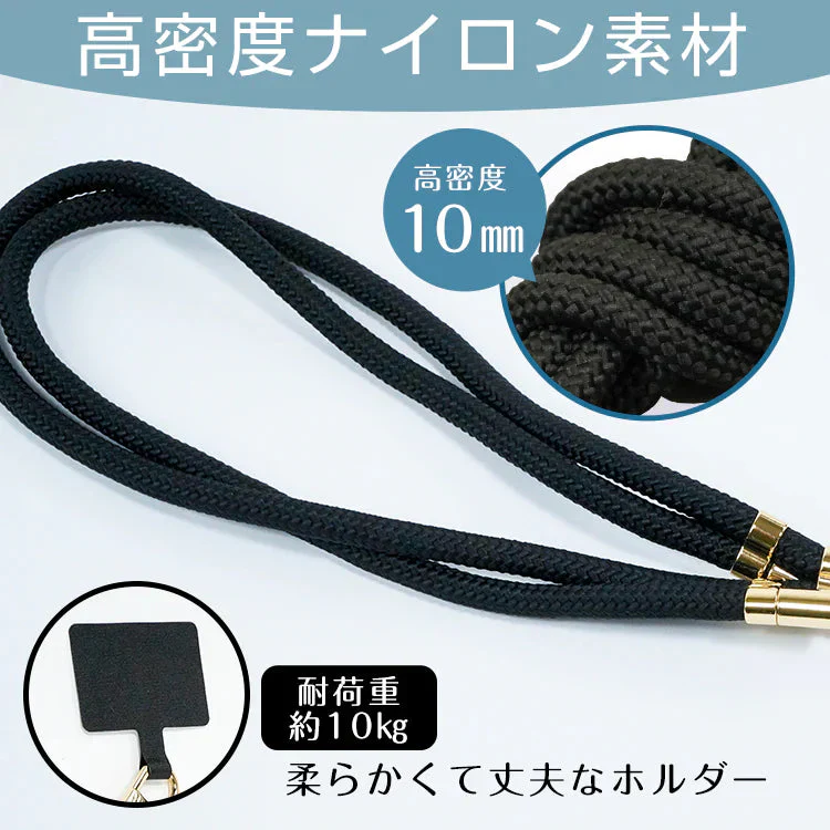 【ダークネイビー】スマホショルダー スマホストラップ ネックストラップ 3way ストラップホルダー 肩掛け 斜め掛け 全機種対応