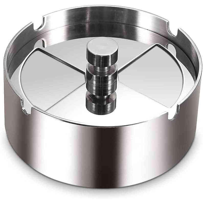 即納 灰皿 ふた付き 大容量 ステンレス素材 卓上 屋外用 回転式蓋 密閉 密閉 卓上 客室 オフィス スタイリッシュ コンパクト 滑りにくい 煙と