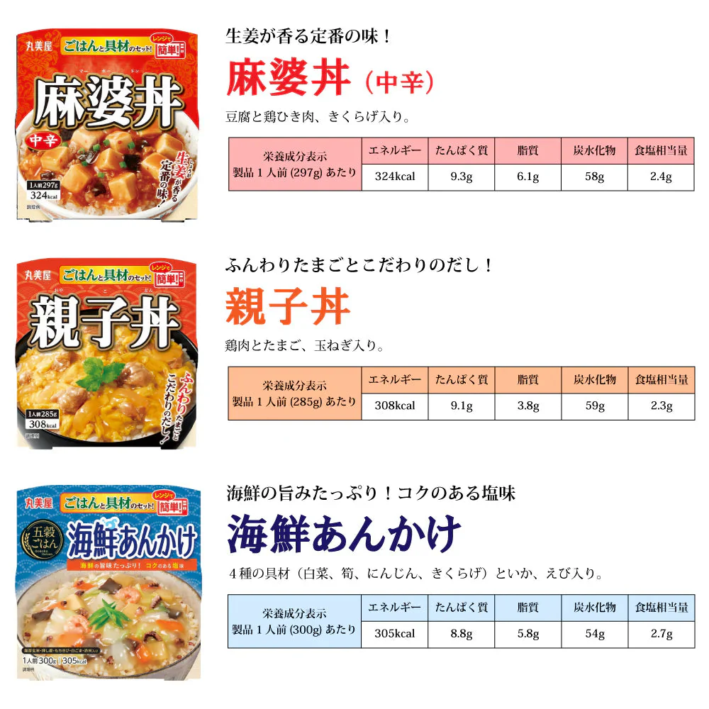 【 送料無料 】 丸美屋 どんぶり ごはん付き 10種類 食べ比べ 詰め合わせ アソート セット まとめ買い
