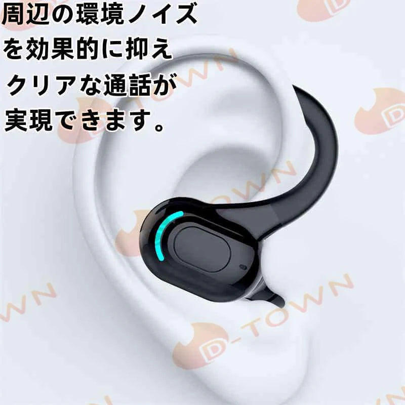 当日発送 Bluetooth ワイヤレスイヤホン 片耳 超軽量 耳掛け型 イヤホン 右耳用 ハンズフリー通話 マイク内蔵 iPhone/Android適用 s010A(ブラック)