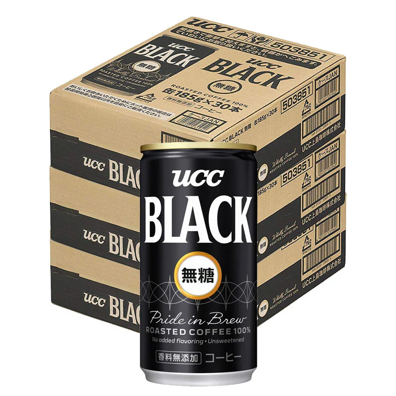 【送料無料】UCC 上島珈琲 ブラック無糖 缶 185ml×90本/3ケース