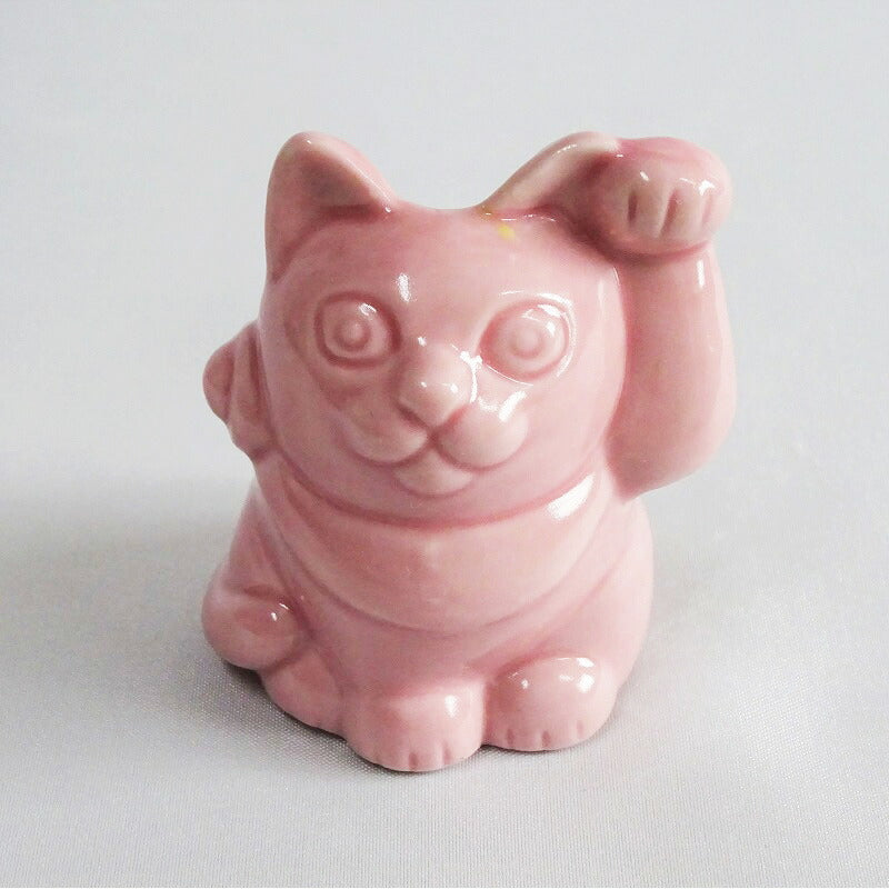 九谷焼 招き猫2寸歯ブラシ立て桃地