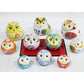 九谷焼 ふくろう3寸 横向き（盛絵）