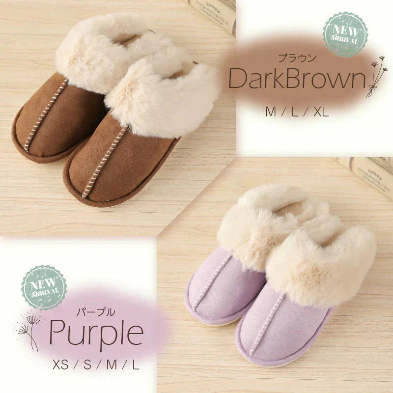 【色お任せ /Mサイズ /圧縮梱包】ルームシューズ スリッパ ムートン 風 厚底 カップル メンズ レディース 来客用 もこもこ 暖かい かわいい おしゃれ ファー 冷え防止 屋内 寒さ対策 秋冬 冬用 フェイクファー 室内履き 新生活 プレゼント