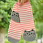 【予約商品・発送時期は商品説明に記載】猫靴下 6足セット 猫柄 ネコソックス かわいい ボーダー ショートソックス 肉球 ねこ 靴下 ネコ コットン くつ下 ソックス カジュアル 春 夏 秋 冬 女性 レディース 子供 送料無料