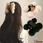 (ブラック)ヘア留め ヘアアクセサリー フェイクファーバンスクリップ 髪飾り 上品 パーティー飾り