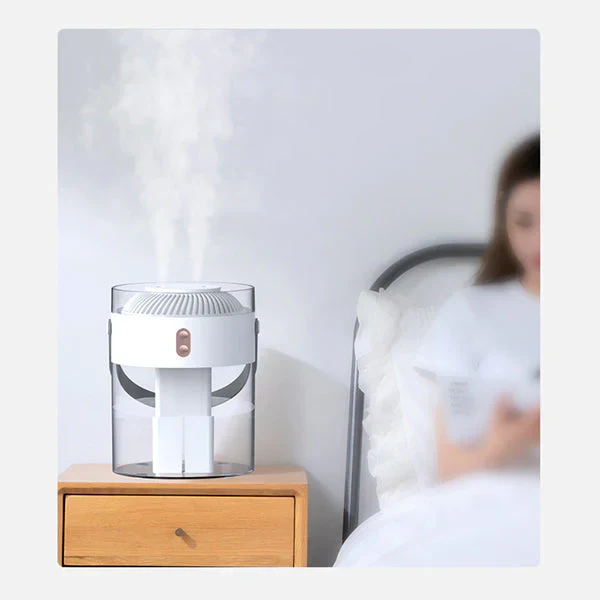 【ホワイト】加湿器 オフィス 卓上 大容量 超音波 充電式 2.6L