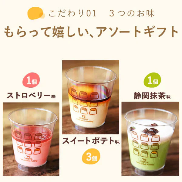 母の日 ギフト お芋専門店のプリン5個セット(スイートポテト・苺・抹茶) 【おいもや】  (5月4日～10日配送) MD