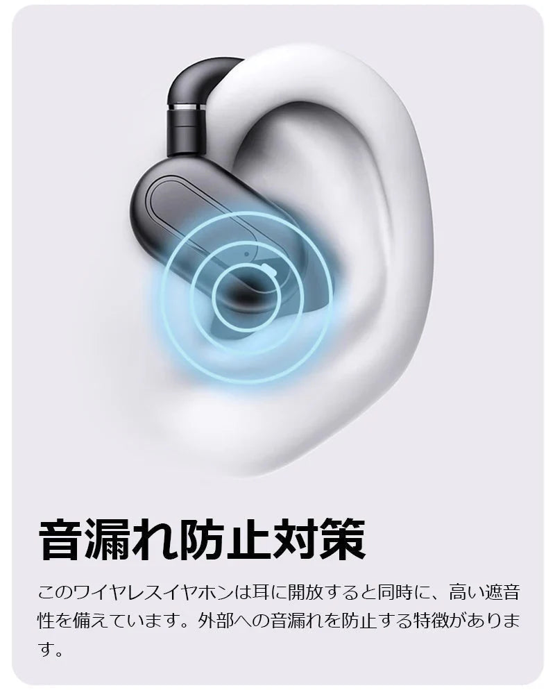 ワイヤレスイヤホン Bluetooth5.4 耳掛け型 防水防汗 90°回転可能 低遅延 長時間連続再生 HiFi高音質 安定装着 クリア通話 小型軽量 自動ペアリング s110A(ブラック)