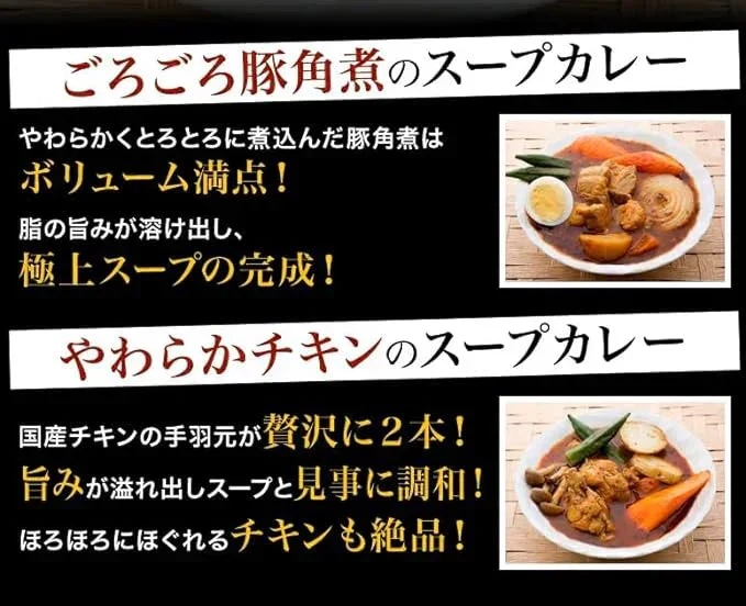 スープカレー 送料無料 2種入でお得 札幌極みスープカレー 10食 北海道 カレー レトルト 大容量 （チキン5食・豚角煮5食） ギフト