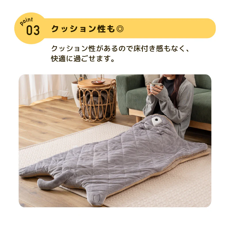 【ねこ】アニマル クッション ひざ掛け アニマルサンドクッション ブランケット あったか 暖かい ふわふわ 動物 おしゃれ かわいい 可愛い 毛布 寝袋 節電 エコ 省エネ 防寒 電気不要 防寒マット 保温 冷え症対策 プレゼント ギフト