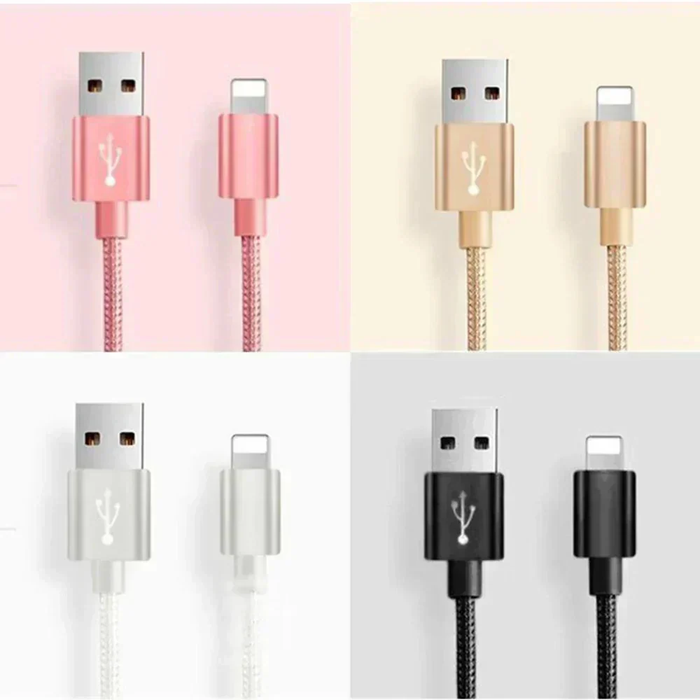 【2m 4本  シルバー】iPhone充電ケーブル ライトニングケーブル 2m 4本 lightning  急速充電ケーブル データ転送ケーブル USBケーブル iPad用 iPhone用 安心 スマホ合金ケーブル