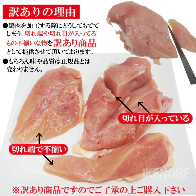 国産鶏むね正肉冷凍訳あり12kg（2kgx6パック）