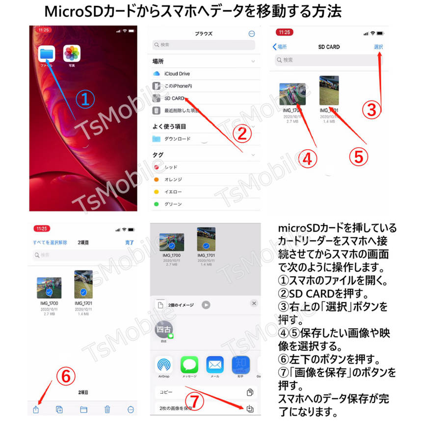iPhone用 TFカードリーダー MicroSDカードリーダー iPad Lightningライトニング対応 データ転送 バックアップ Office PDFファイル スマートフォン 保存移動