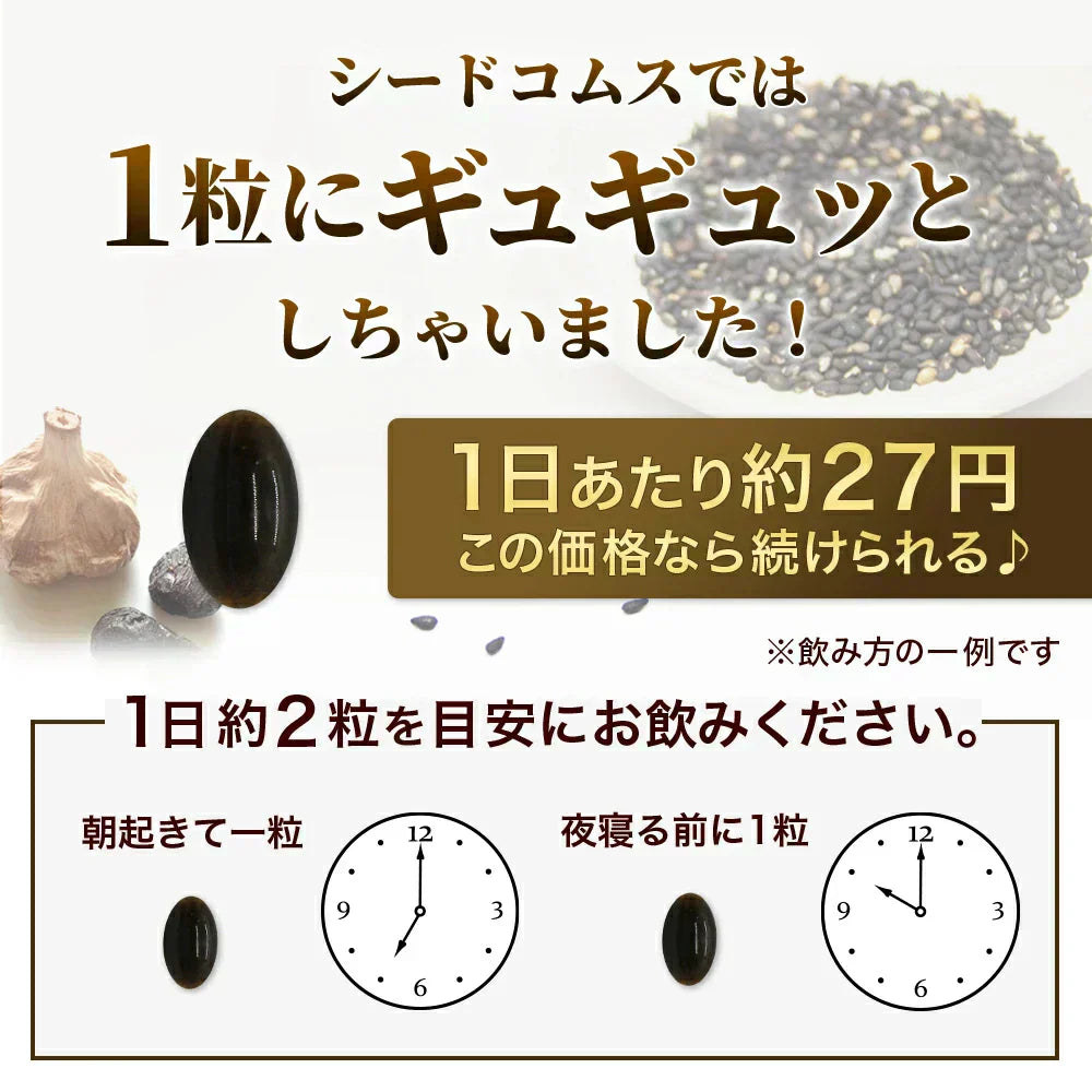黒ゴマセサミン＆発酵黒ニンニク《約3ヶ月分》サプリ サプリメント 健康  セサミン アルファリポ酸 アリルシステイン アリイン 黒ゴマ 黒にんにく にんにく ニンニク