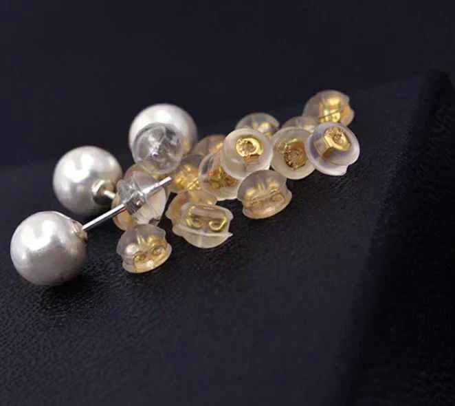 ピアスキャッチ 8個セット 留め具  金メッキ ゴールド シリコン加工 ピアスロック 落ちない ピアス キャッチャー
