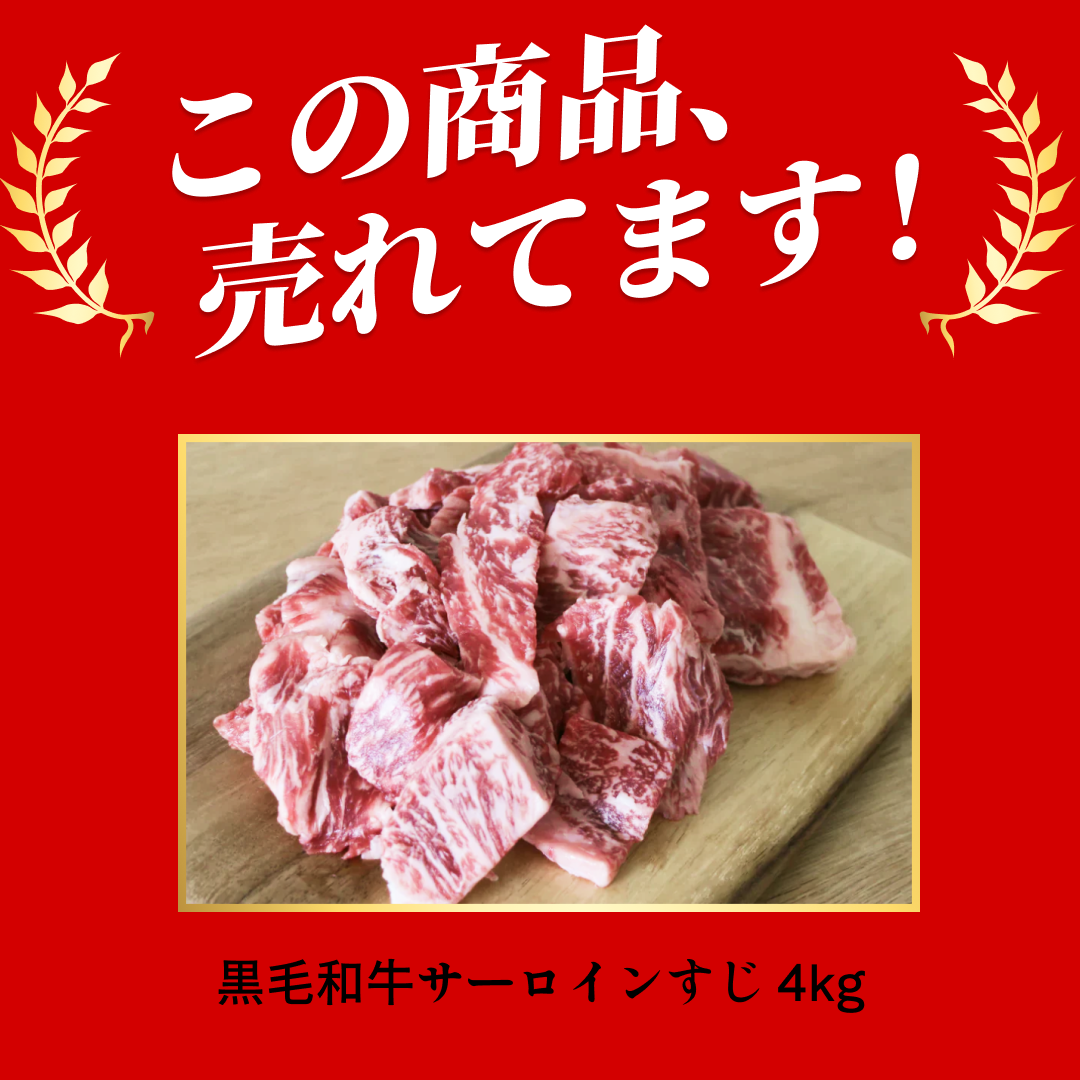 【100gあたり187円】黒毛和牛サーロインすじ 4kg 牛すじ【ゲリラセール】