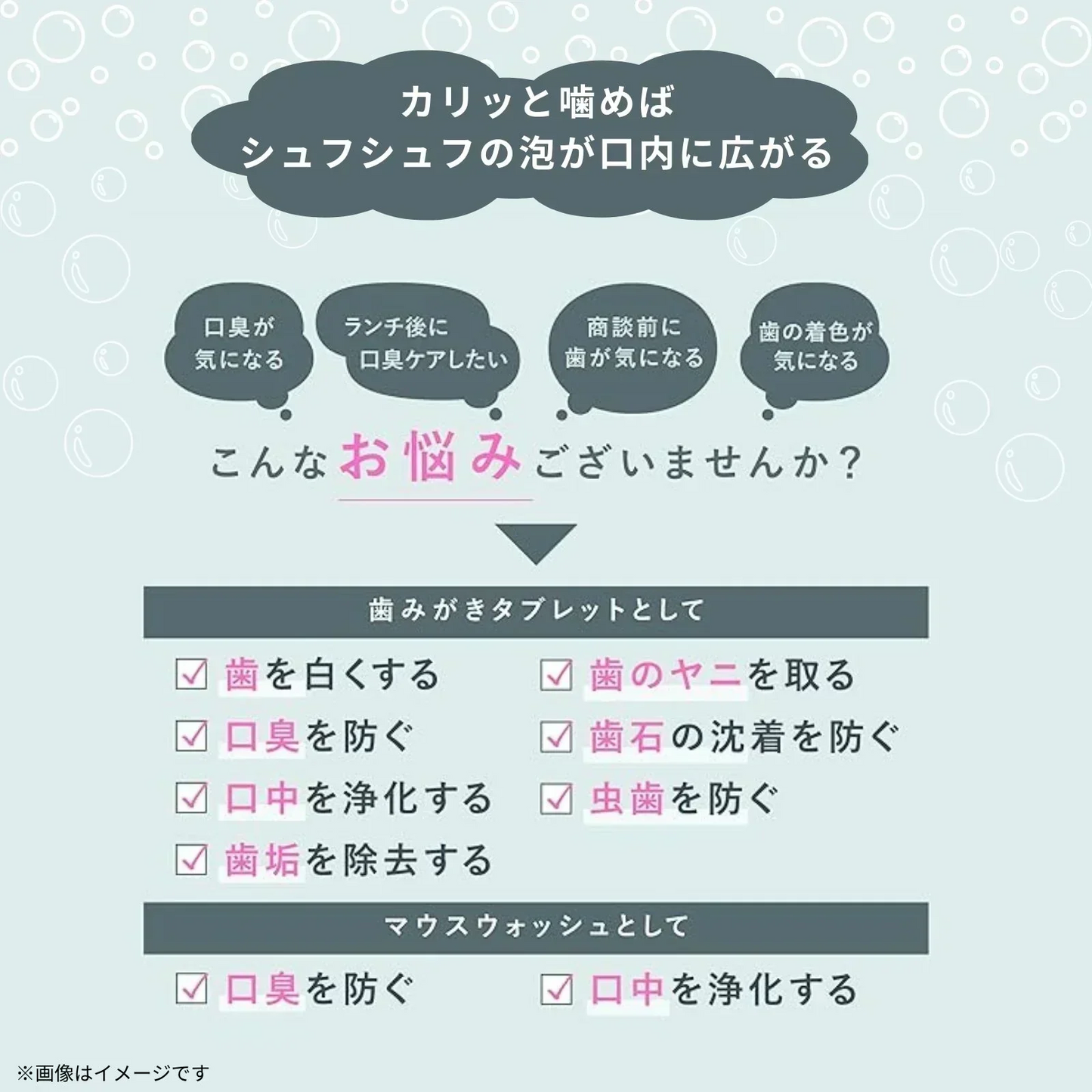 【口臭・ネバネバ対策に】＼ ミント2箱 ／マウスウォッシュ タブレット CHEERLIEF 約50粒 45g 歯みがきタブレット 口臭ケア デンタル オーラルケア 口臭 におい エチケット 爽快感 携帯 ハンドメイド プチギフト コスメ クレームドマント タブレット 人気 デンタル ミント 清涼感