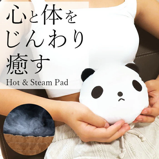 スチームパッド 動物 アニマル キャラクター パンダ フェイス用 電子レンジ 温め ホット＆スチームパッド　アニマル　パンダフェイス