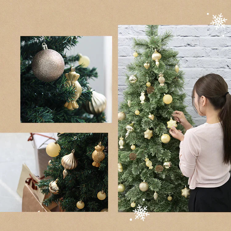 クリスマス オーナメント 32個入 クリスマスツリー オーナメント セット 装飾 デコレーション ツリー ボール 星 ハート クリスマスオーナメント シャンパンゴールド 北欧 おしゃれ クリスマス 飾り クリスマスツリーセット