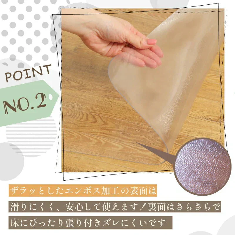 【90×180cm】チェアマット 透明 おしゃれ 大判 クリア 90*120 90*180 拭ける 床保護マット PVC 抗菌 防臭 床 傷防止マット 撥水 クリアチェアマット PVC ビニール 新生活 新入学 デスク下マット チェアーマット ずれない フローリング