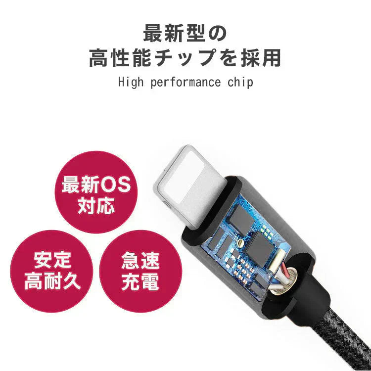 【0.5ｍ】【ブラック】iPhone 充電ケーブル Lightning ライトニングケーブル 超高速 27W Type-C PD USBケーブル 急速充電 iphoneケーブル 充電ケーブル 1m 2m 3m 50cm 25cm 高速 データ転送 iPhone14 Pro Max PLus SE3 13 12 Mini SE 11 Pro Max XS Max XR 送料無料