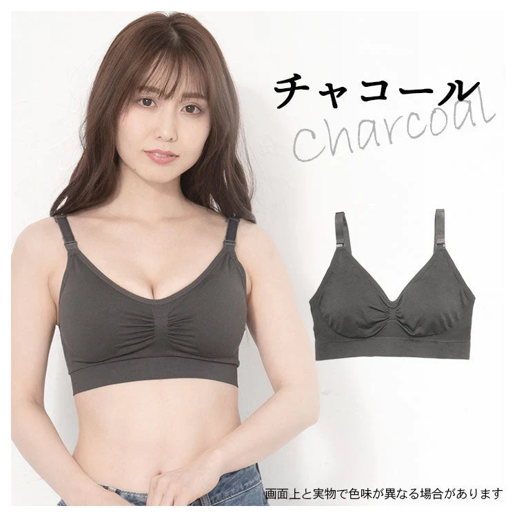 【2枚セット】【ブラック/3L-4L】 ナイトブラ 《ラクブラ24 セルフィーネ》 ノンワイヤー ブラ ブラジャー 大きいサイズ 育乳ブラ スポーツブラ スポブラ ブラトップ かわいい 谷間 小胸 ノーワイヤー ワイヤレス ホック ストラップ 調整 / Premina プレミーナ