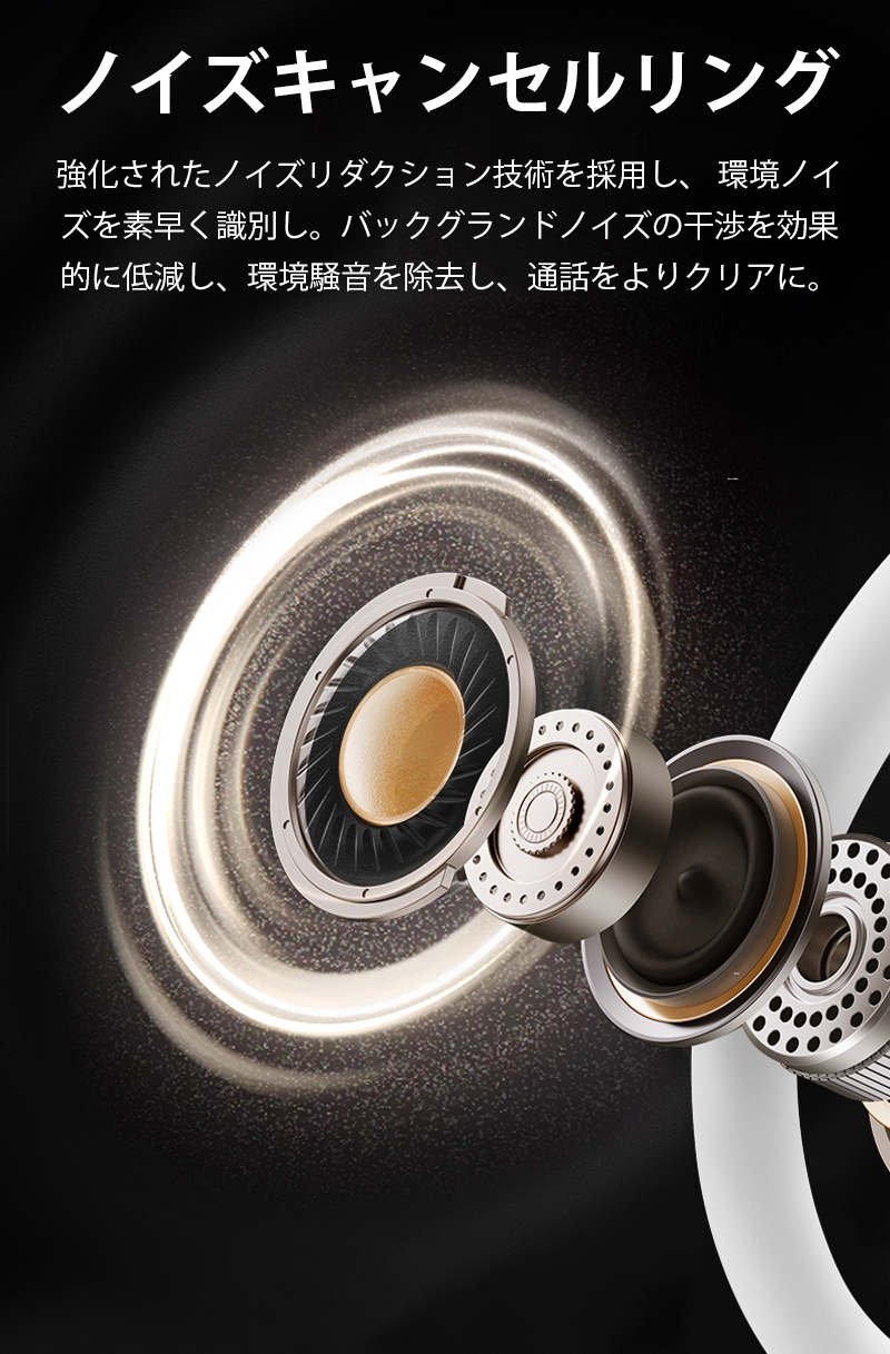 ワイヤレスイヤホン 耳かけ式 Bluetooth5.3 防水防汗 360°回転可能 HiFi高音質 安定装着 クリア通話 低遅延 長時間持続 小型軽量 自動ペアリング ENC通話 s105B(ホワイト)