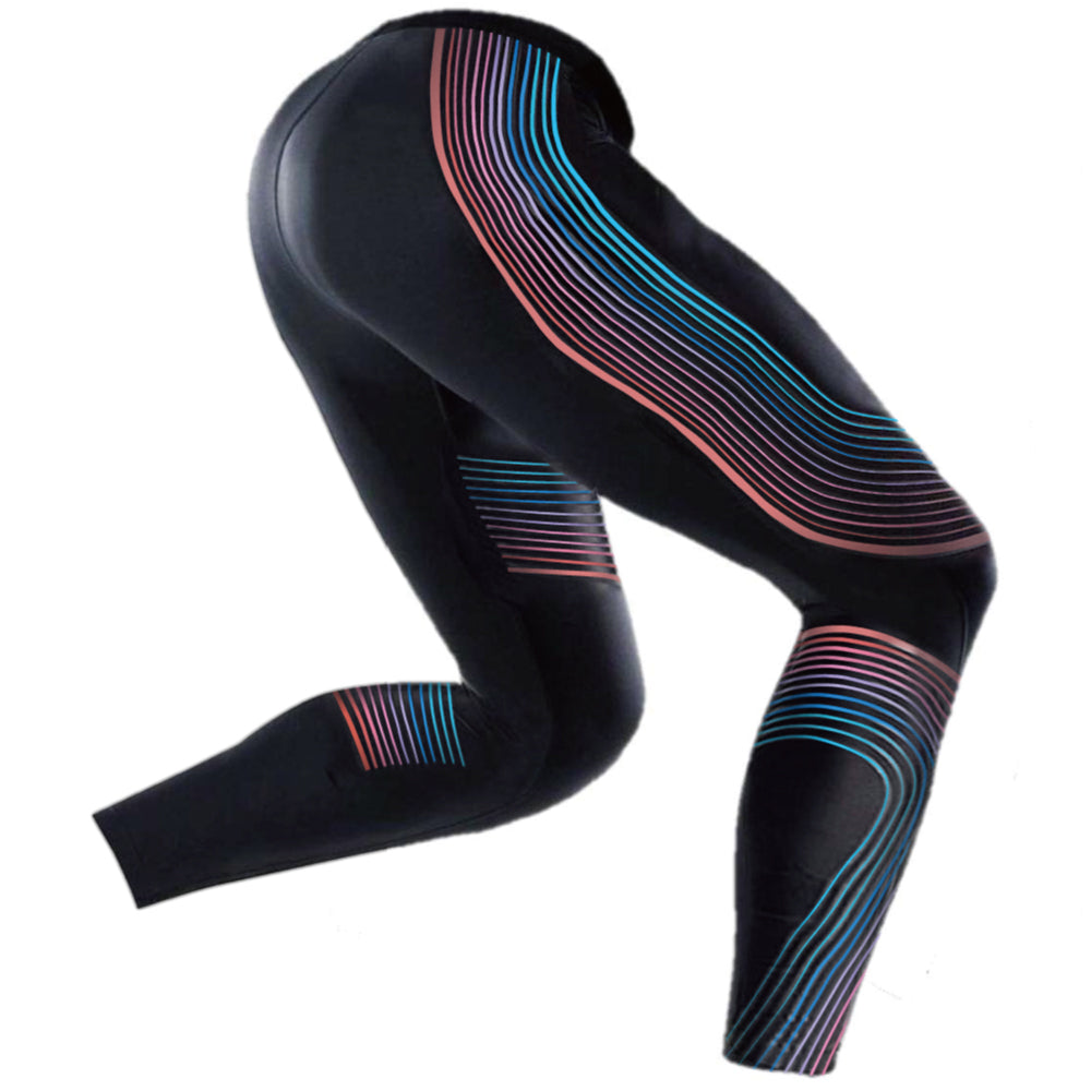 【レッド・ブルー、XL】 スポーツタイツ 快動タイツ コンプレッションタイツ メンズ スポーツレギンス レディース