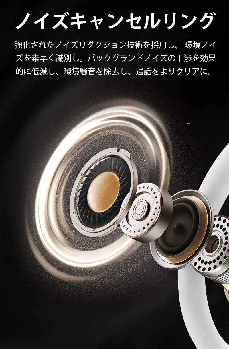 ワイヤレスイヤホン 耳かけ式 Bluetooth5.3 防水防汗 360°回転可能 HiFi高音質 安定装着 クリア通話 低遅延 長時間持続 小型軽量 自動ペアリング ENC通話 s105A(ブラック)