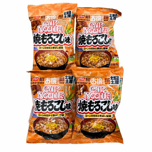 日清 お椀で食べる CUP NOODLE  北海道土産 焼もろこし味 4食入り （箱なし/個包装)