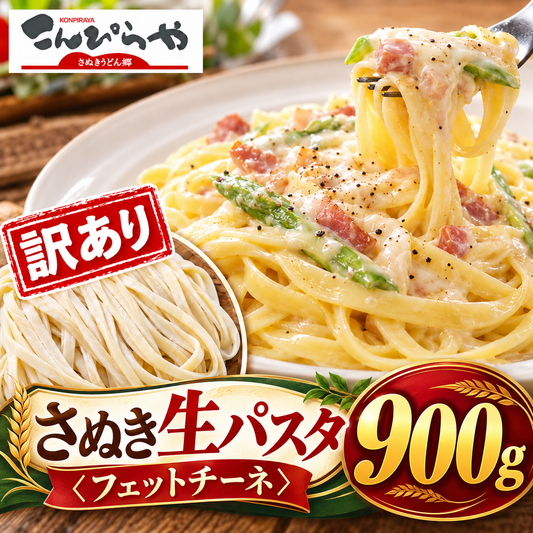 訳ありバージョン！【本場讃岐うどん製法】さぬき生パスタ（フェットチーネ）900g
