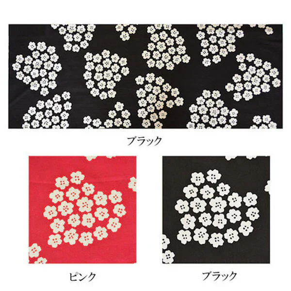 日本製 注染 手ぬぐい 桜 手拭い (ブラック・ピンク)2枚セット タオル 花 てぬぐい 和風 日本 送料無料 手作りマスクにも！てぬぐい