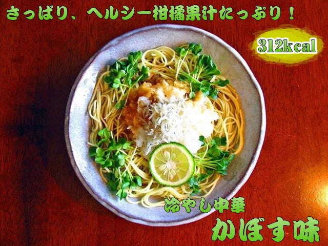 冷やし中華  冷し中華かぼす味　2人前 大分特産の柑橘かぼす果汁入り 冷麺 冷し中華 本場九州 お試しセット ご当地 メール便 保存食 非常食 まとめ買い お取り寄せ
