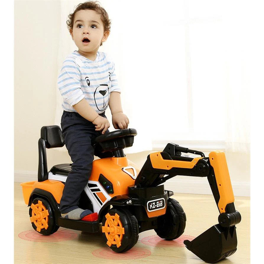 即納商品 ショベルカー 乗用ロショベル マイク ハンドル操作 おもちゃ 砂場 ごっこ 遊び クレーン 乗用玩具 足蹴り キッズ 子供 プレゼント ギフト w063B(レッド)