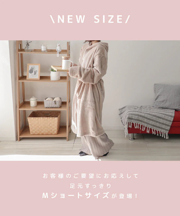 【Lサイズロング】【グレー】着る毛布 ルームウェア フード付き M L 毛布 あったかグッズ ルームウェア 冬 もこもこ パジャマ レディース かわいい メンズ ロング ショート マタニティ ナイトウェア ブランケット 部屋着 おしゃれ 可愛い 秋冬