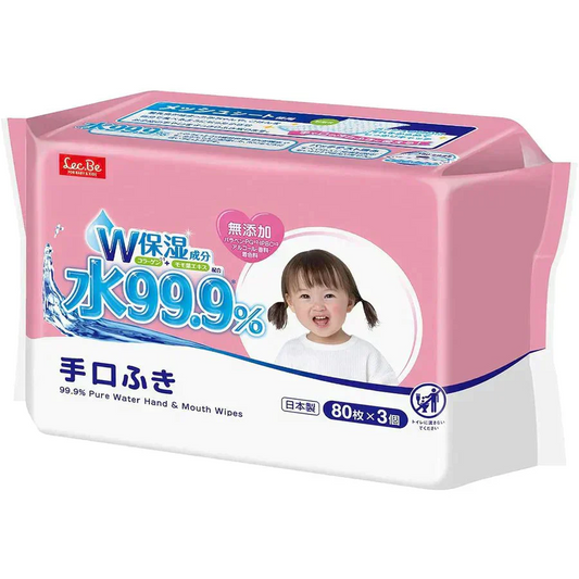 ベビー用手口ふき レック 水99.9％ 80枚X3個入 X4パック